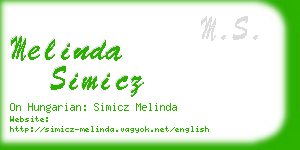 melinda simicz business card